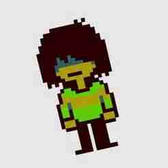 4 color Deltarune's Kris individual pixel both sides pixel art