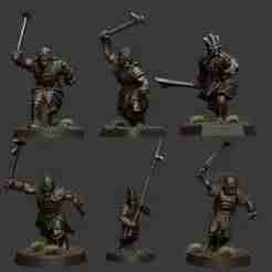 6-in-1 Lord of the Rings Orc miniatures 3D model for printing Orc miniatures 6-in-1 Lord of the Rings 3D model for printing