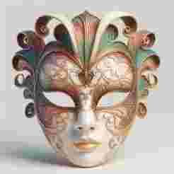 632 Venetian Carnival Mask Color 3D Model, magic, dragon, serpent, mask, gnome, gorgon, venetian carnival, wild, fox, monster, cat, fair, witch, werewolf, horror, beast, snake, troll, skeleton dance