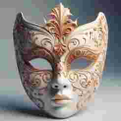 636 Venetian Carnival Mask Color 3D Model, magic, dragon, serpent, mask, gnome, gorgon, venetian carnival, wild, fox, monster, cat, fair, witch, werewolf, horror, beast, snake, troll, skeleton dance