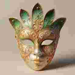 639 Venetian Carnival Mask Color 3D Model, magic, dragon, serpent, mask, gnome, gorgon, venetian carnival, wild, fox, monster, cat, fair, witch, werewolf, horror, beast, snake, troll, skeleton dance