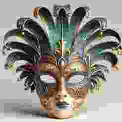 654 Venetian Carnival Mask Color 3D Model, magic, creature, sculpture, fantasy, wood, base, sword, warrior, wild, dragon, dnd, cat, monster, dog, godzilla, fair, totem, witch, werewolf