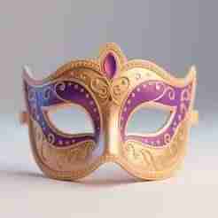 717 Venetian Carnival Mask Color 3D Model, magic, dragon, serpent, mask, gnome, gorgon, venetian carnival, wild, fox, monster, cat, fair, witch, werewolf, horror, beast, snake, troll, skeleton dance