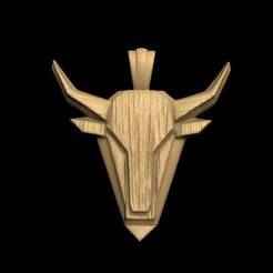 ABSTRACT BUFFALO HEAD PENDANT M02