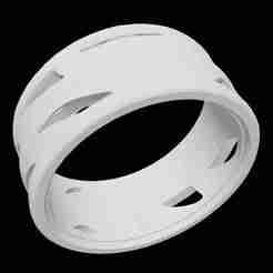 Abstract Cutout Wide Band Ring