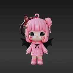 Adorable 5cm Chibi Idol Collectible - K-Pop Inspired Figure with Textured Fantasy Wings & Keychain Loop