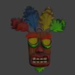 Aku Aku Keychain - Crash Team Racing Mask Power-Up - Crash Bandicoot - Ready to Print