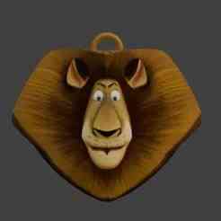 Alex the Lion Head Keychain - Madagascar Zoo Celebrity - Madagascar - Ready to Print