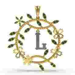 Alphabet L Tiara Diamond Pendant