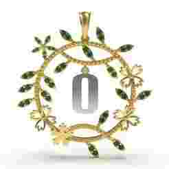 Alphabet O Tiara Diamond Pendant