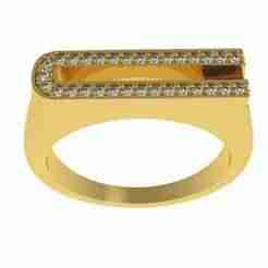 Alphabet U Diamond Ring