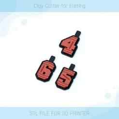 American Football Numbers 4-6 Keychain Clay Cutter