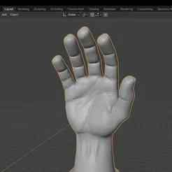 Anatomical Hand Sculpture - Realistic Hand Bust on Pedestal for 3D Printing