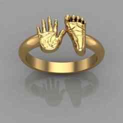 Anello Huellitas Bebé, Baby Footprint Ring, Bague Empreintes de Bébé, Anello Impronte del Bambino, Baby-Fußabdruck-Ring, Anel Pegadinhas de Bebê, Baby Voetafdruk Ring, Pierścionek z Odciskiem Stópek Dziecka, 赤ちゃんの足形リング, 宝宝脚印戒指