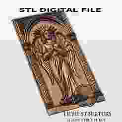 Angel in Prayer – Gothic Arch Relief – 3D STL Model for CNC Carving, Digital Download