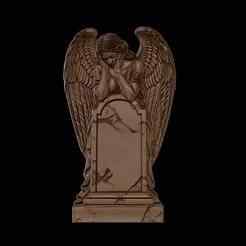Angel Tombstone base relief stl