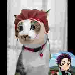 Anime cat cosplay helmet, Cat cosplay mask 'Tanjiro' from Demon slayer