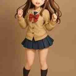 Anime Girl 3D STL – Full Body School Uniform Figure