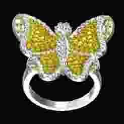 Antique Butterfly Diamond Hip Hop Ring