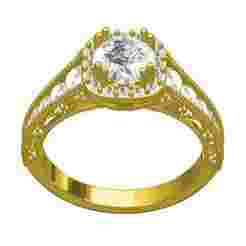 Antique Diamond Halo Filigree Engagement Ring