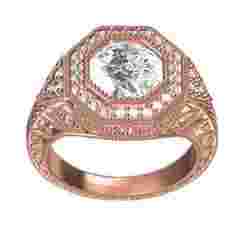 Antique Filigree Art Deco Engagement Ring for Women
