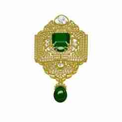 Antique Green Pearl Drop Art Deco Diamond Pendant