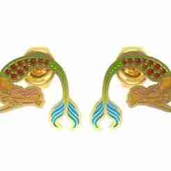 Antique Mermaid Diamond Earring
