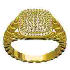 Antique Pave Diamond Setting Rope Shank Ring