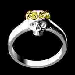 Antique Rose Crown Skull Ring