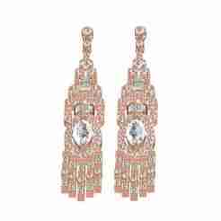 Antique Round and Baguette Diamond Art Deco Earring