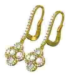 Antique Round Diamond Dangle Drop Earring