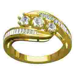 Antique Three Stone Bypass Engagement Ring