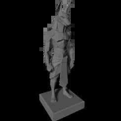 Anubis Low-Poly Statue on Plinth – Egyptian Jackal-Head God – Printable STL