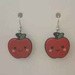 Apple Earrings & Keychain | No AMS Needed | Back to School Teacher Gift 3D Print STL
