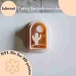 Arch Desert Day Cactus polymer clay imprint cutter