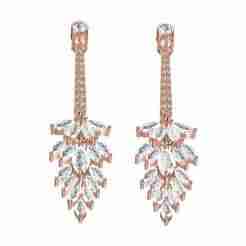Art Deco Marquise Diamond Long Drop Earring
