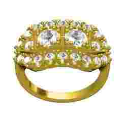 Art Deco Two Stone Diamond Halo Ring