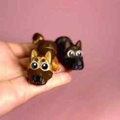 🐾Articulated 3D Printed Toy & Keychain – German Shepherd – Cute Flexible Model