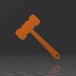 Articulated Mallet Keychain : Print in Place : Functional and Compact Model