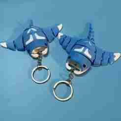 Articulated Manta Ray Keychain – Print in place -No support -2 versions