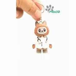 ARTICULATED NURSE LABUBU KEYCHAIN BY MON3D, HAPPY HALLOWEEN, HALLOWEEN, PUMPKIN, GIFT, KEYCHAIN, ARTICULATED TOYS, HOLIDAY DECOR, UNIQUE HOLIDAY GIFT