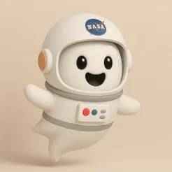 Astronaut Ghost STL - Cute 3D Printable NASA Ghost Figurine