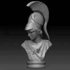Athena Bust – Classical Greek Sculpture STL