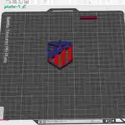 Atlético de Madrid keychain - 3D Minimalist Design