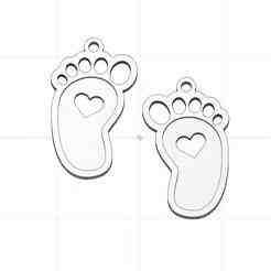 Baby Footprints Key Ring - Baby, Baby Shower