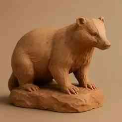 Badger Sculpture STL File