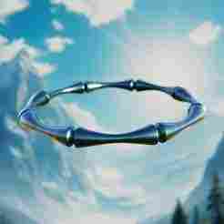 Bamboo Core Ring - Minimalist Smooth 3D Print Jewelry Design 92