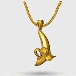 Banana Pendant STL 3D Model for Jewelry – One Inch Pendant