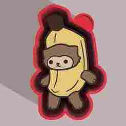 🍌🦥 Banana Sloth – Freshie, Keychain, Resin & Candle Mold