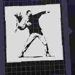 Banksy t-shirt t-shirt stencil flower thrower